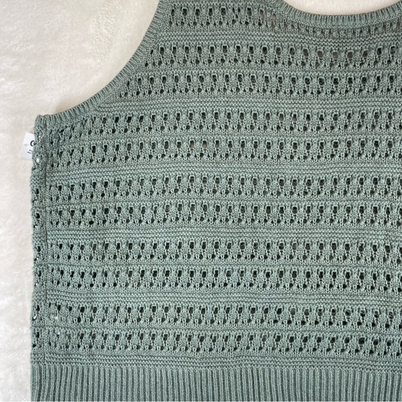 Old Navy Pointelle-Knit Sweater Tank Top sage green women’s 4x NWT - Picture 3 of 8